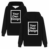 Hoodie Damen Selbst Gestalten Pullover Shirts Bedrucken Lassen Personalisiert Kapuzenpullover Sport Langarmshirt Custom Sweatshirt mit Kapuze Individuelle Foto DIY Pulli Streetw