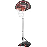 Yaheetech Basketballständer Basketballkorb mit Ständer Outdoor Tragbar Korbanlage Basketballanlage Höhenverstellbar 217 bis 277 cm