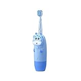 ZZL Zahnbürste Baby Batteriezahnbürste Kinder Elektrische Zahnbürsten 3 Modi 2 Minuten Smart Timer Mit Led Licht for Alter 3 12 Jahre Toothbrush (Color : Blue)