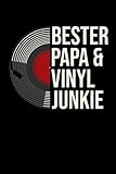 Bester Papa & VInyl Junkie: Notizbuch für Schallplattensammler Retro Musik LP | 120 Seiten | Dot Grid