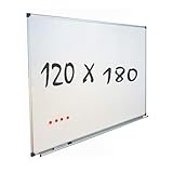 Vivol Eco Magnetic Whiteboard 120x180 | Aluminium Rahmen | Magnettafel Whiteboardwand Magnetwand | Stiftablage | 14 Größen | Magnetisch und Beschreibbar