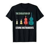 Evolution der Streichinstrumente Geige Violine Kontrabass T-Shirt