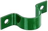 Alberts 855390 Rohrschelle | zur Befestigung von Zaunpfosten an Mauern | verzinkt, grün kunststoffbeschichtet | für Pfosten-Ø 38 mm | 10er S