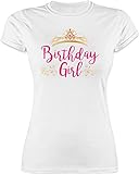 Geburtstagsgeschenk Geburtstag - Birthday Girl Krone - M - Weiß - Birthday Girl Shirt - L191 - Tailliertes Tshirt für Damen und Frauen T-Shirt