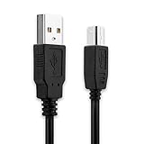 subtel® USB Kabel 3m kompatibel mit auna MIC-900-RD/MIC-900B / MIC-900BL Ladekabel USB A Standard USB auf USB B 2.0 Datenkabel schwarz PVC