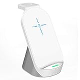 Wireless Charging Station 3 in 1 Fast Charger Stand for Apple iWatch Series SE/6/5/4/3/2/1 AirPods Compatible with iPhone 12/11 Series/XS MAX/XR/XS/X/8/8 Plus/Samsung White