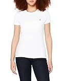 Tommy Hilfiger Damen Heritage Crew Neck Tee Regular Fit T-Shirt, Weiß (Classic White 100), One Size ( Herstellergröße: L)