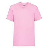 Fruit of the Loom Jungen T-Shirt, Rosa, 7-8 Jahre (128)