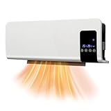 KioGro Wandheizung 1000W/2000W, Keramisches Wandheizgerät mit 2 Leistungsstufen, Wand Heizlüfter mit 60° Weitwinkel-Wärmeabgabe, mit LED-Anzeige und Fernbedienung, 12-Stunden-Timer und Wochen-T