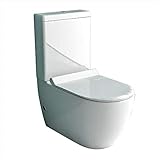 Alpenberger Komplett SET I WC mit Geberit Spülgarnitur + Spülkasten und WC-Sitz Soft-Close I Stand WC Tiefspül WC