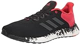 adidas Men's Pureboost 21 Running Shoe, Black/Grey/Vivid Red, 13