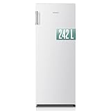 HEINRICHS freistehender Kühlschrank 242L, Vollraumkühlschrank, LED-Beleuchtung, Standkühlschrank mit 5Glasablagen+1Gemüsefach+4 Türablagen, Türanschlag wechselbar, leise 40dB, 7 Temperaturstufen,weiß