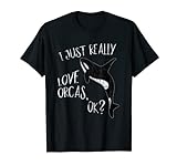 Ich liebe einfach Orcas Cooles Schwert-Wal Orca T-Shirt