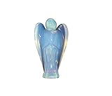 Aituo 4,1 cm Engel Amethyst geschnitzt Heilung Kristalle Pocket Guardian Reiki Statue blau
