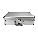 JIAYA 300 * 170 * 95mm Aluminium Werkzeugkasten Tragbare Instrumentenbox Aufbewahrungskoffer Koffer Reise Gepäck Organizer W Futter Silber