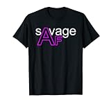Savage AF Weiß & Lila T-Shirt