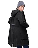 33,000ft Damen Wintermantel Lange Warme Winterjacke Parka Regenjacke Verdickene Funktionsjacke Mit Kapuze Übergangsjacke Outdoorjacke, Schwarz M