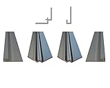 ORIGINAL PlateART Aluminium Profil Set Nische für 3mm Duschrückwand oder Küchenrückwand (Silber matt) 2 x Inneneck-Profil, 2 x Abschluss-Profile), 250 cm Länge)