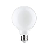 Paulmann 28702 LED Lampe Filament Globe 7,5W Leuchtmittel dimmbar Opal 2700K Warmweiß E27, 1 Stück (1er Pack)