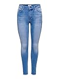 ONLY Damen Onlblush Mid Sk Ank Raw Bb Rea4347 Noos Jeans, Light Blue Denim, L / 30 EU