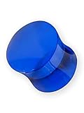 Fly Style Ohr Plug Stein Flesh Tunnel Obsidian, Grösse:12 mm, Farbwahl:blau