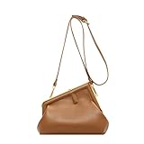 AHSZR Vintage Handbag Women's Leather Hanging Shoulder Bag for Leisure Bag Leather Elegant Handbags Many Compartments Bag,Khaki