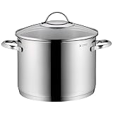 WMF Provence Plus Gemüse- Suppentopf Induktion 24cm, Glasdeckel, Kochtopf groß 8,8l, Cromargan Edelstahl poliert, unbeschichtet, backofengeeig
