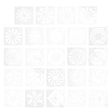 EXCEART 24Pcs Mandala Punkt Malerei Schablonen Vorlagen Set Kunststoff Malerei Schablonen zum Zeichnen von Blumen Zeichenvorlage für DIY Handwerk (Weiß)