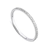 Orovi Damen-Ring Memoire Hochzeitsring Weißgold 9 Karat (375) Brillianten 0.28 carat Verlobungsring Diamantring