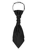 WANYING Vorgebunden Plastron Krawatte Verstellbar mit Hakenverschluß Hochzeitskrawatte auf Hochzeiten - Paisley Pattern Schwarz