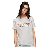 Superdry Rainbow Logo Relaxed T Shirt C3-Basic Printed T.Shirt (W), Damen-Oberbekleidung, 36