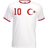Youth Designz Herren T-Shirt Trikot Türkei mit Wunschname + Nummer - Weiß M