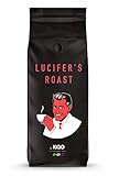 LUCIFER'S ROAST 1kg Espresso Bohnen by KIQO aus Italien - sehr starker Kaffee - 100% Robusta Bohnen (ganze Bohnen, 1000g)