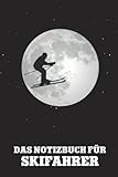 Skiurlaub Geschenk: Skifahren Notizbuch kariert mit Kalender für Männer die im Wintersport Ski Alpin und Apres Ski lieben ein lustiges Skifahrer Zubehör als Skiausrüstung Herren
