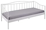 Reality Tagesbett Fine Metall Weiss Metallbett Bett für Matratzenmaß 90x200 cm
