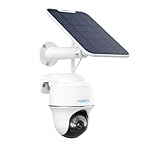 Reolink 5MP PTZ Solar Überwachungskamera Aussen Akku, 360°/140° Schwenkbare WLAN IP Kamera Outdoor mit 2,4/5GHz WiFi, Personen/Auto/Tiererkennung, Farbnachtsicht, Standalone, Argus PT+Solarpanel