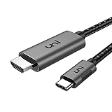 uni USB C HDMI-Kabel(4K@60Hz), uni USB Typ C zu HDMI-Kabel [Thunderbolt 3 kompatibel] für MacBook Pro 2021/2020/2019, iPad Pro 2021/2020/2018, Surface Book 2, Samsung S10 usw. -1.8m/6ft
