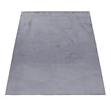 Stilvoll Günstig by ELMM Teppich Wohnzimmer Schlafzimmer Grau 80 x 150 Unicolor - Einfarbig H
