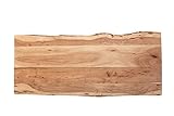 SAM Tischplatte 140x60 cm Emilia, Holzplatte Akazienholz massiv + naturfarben + lackiert, Baumkanten-Platte für Heimwerker, Arbeitsplatten, Tische & Fensterbretter, FSC® 100% Zertifiziert