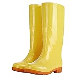 Lässige Regenstiefel für Damen, 2024, modische Wasserschuhe, Regengartenkleidung, Outdoor-Herrenstiefel, Sommerschuhe, gummierte Schuhe für Damen, gelb, 39.5 EU