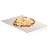 BBQ-Toro Pizzastein eckig | 33 x 33 cm | Steinplatte für Pizza und Flammkuchen | Backstein für Grill, für Backofen und Gasgrill | Brotbackstein, Pizzabackstein, Backplatte, eckiger Grillstein