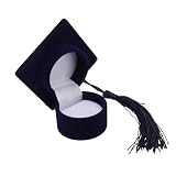 Gatuida Beflockte Ringbox Hochzeit Schmuckschatulle Dunkelblau Kompakte Schmuckverpackung mit Abschlusskappen Design Multifunktionale Aufbewahrung für Ringe und Halsk