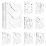 HEXIM 3D Wandpaneele 50x50cm - Decken- & Wandverkleidung aus XPS Styropor (14qm Lotos) Wohnzimmer Paneele fugenlose Deckenpaneele Küche
