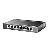 TP-Link TL-SG108S 8 Port Gigabit Ethernet Netzwerk-Switch, Ethernet Splitter, Hub, Desktop und Wandmontage, stabiles Metall, lüfterlos, Plug and Play, energiesparend
