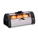 Cloer 3080 Brötchenbäcker zum Aufbacken von Brötchen, Kuchen oder Hefeteilchen 570 W, mattiertes Edelstahlg
