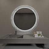 Spiegelmax – Miami rundherum Design - Badspiegel rundherum beleuchtet: Spiegel Rund mit LED - runder Spiegel nach Wunschmaß - Made in Germany (Ø 40 cm, Warmweiß)