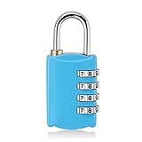 CQSYCQ 4-stellige Code-Kombination Passwort-Sperre tragbare Reisen Mini Zink Tragen Gepäckkoffer Rucksack-Schloss-Vorhängeschloss (Color : Blue, Size : 54 * 23mm)