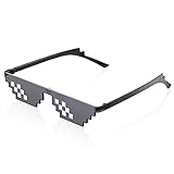 8 Bit Pixel Mosaik Glas Unisex Sonnenbrille UV Schutz Spieler Sonnenbrille Coole Brille für Männer Frauen Kinder Foto Requisiten (5,8 x 5,9 x 1,18 Zoll)