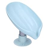 Blattförmige Seifenkiste Seifenaufbewahrungsbehälter für Badezimmer Dusche Zuhause Outdoor Reisen Blaue tragbare Seifenschalen