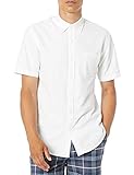 Amazon Essentials Herren Kurzärmeliges Oxford-Hemd mit Brusttasche, Normale Passform, Weiß, XL